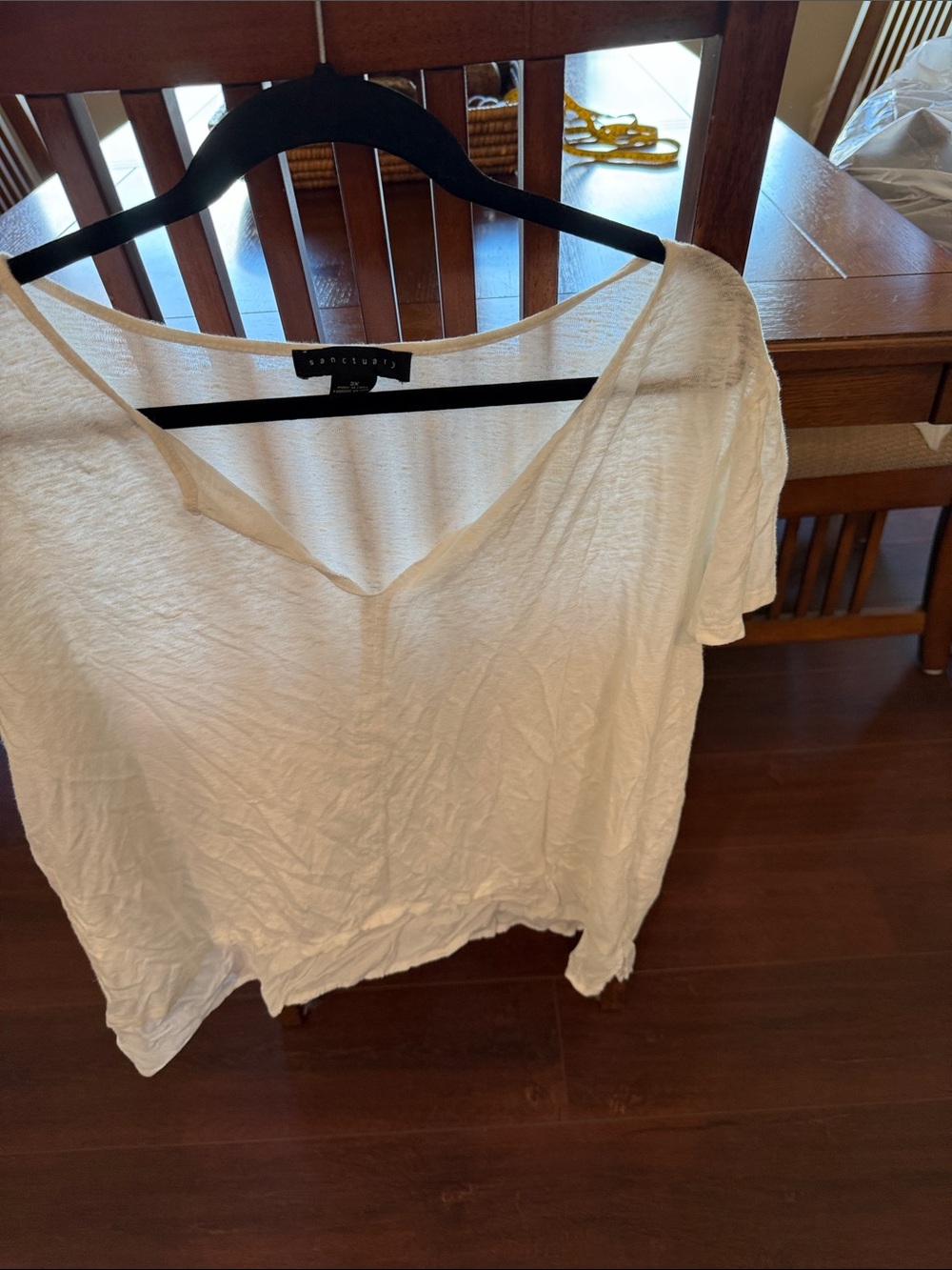 Sanctuary white V-Neck Short Sleeve Blouse